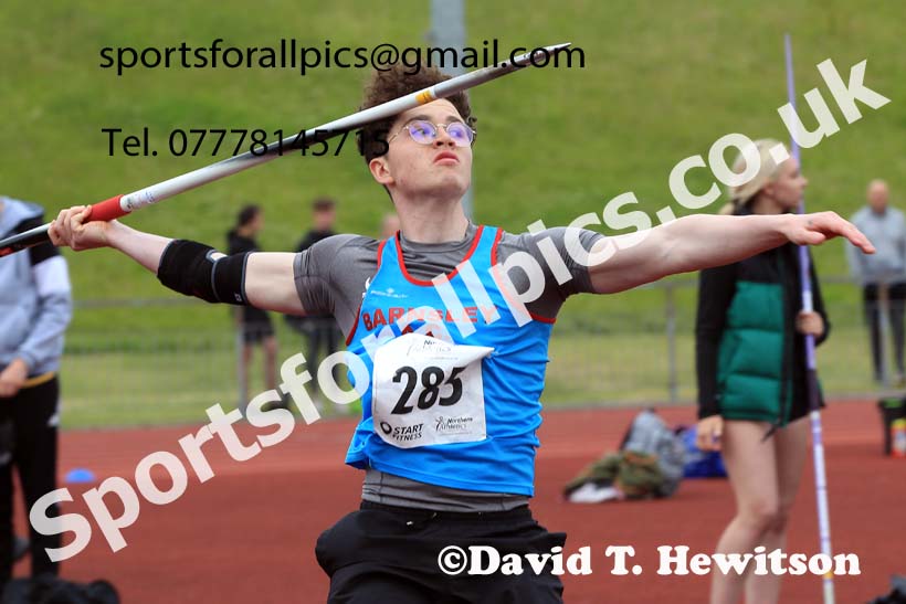 Mens under-20s javelin, 2022 Northern Senior and Under-20 Champs., Wavertree Athletics Centre, Liverpool. Photo: David T. Hewitson/Sports for All Pics